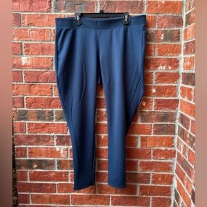 Old Navy Womens XL Superskinny Blue Knit Zipper Back Leggings Comfort Waist